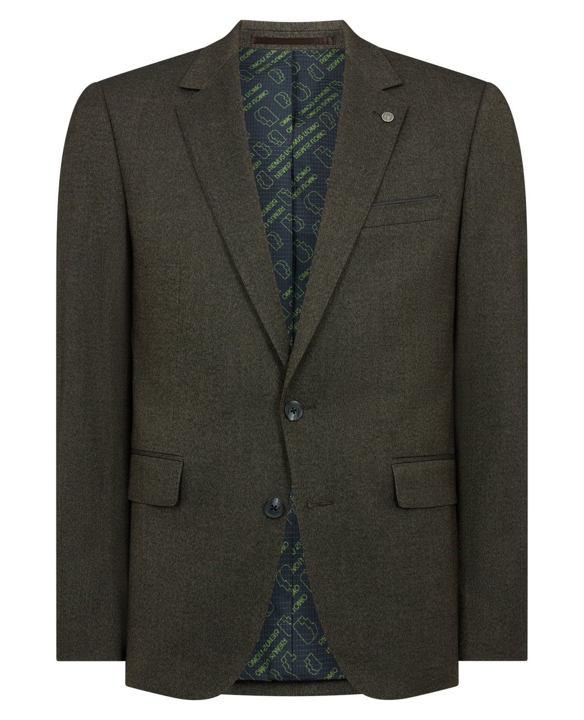 Man wearing a brown Slim fit Stretch Suit Jacket