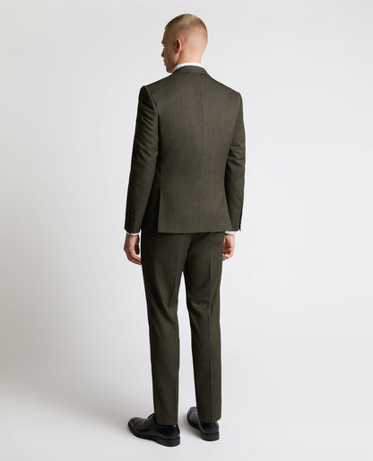 Man wearing a brown Slim fit Stretch Suit Jacket