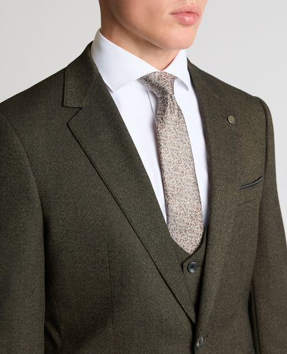 Man wearing a brown Slim fit Stretch Suit Jacket