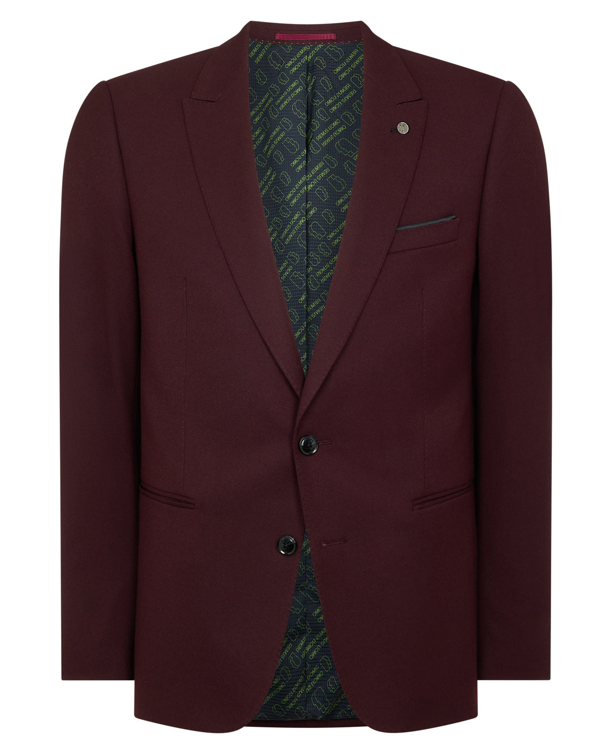 Man wearing a red Slim Fit Stretch Jacket
