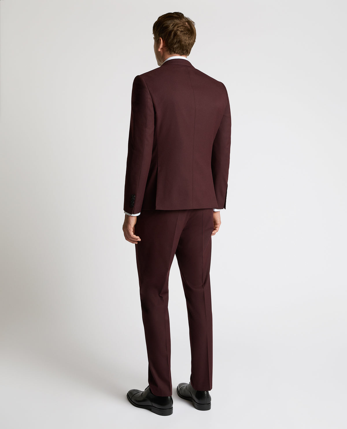 Man wearing a red Slim Fit Stretch Jacket