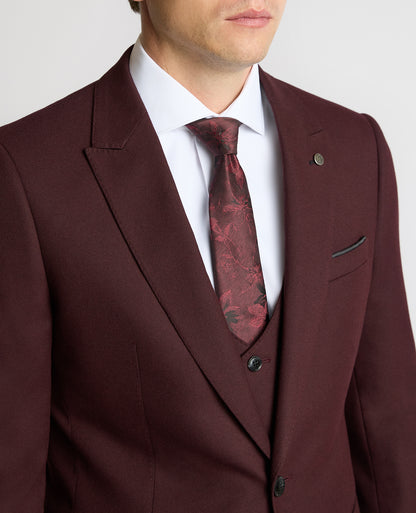 Man wearing a red Slim Fit Stretch Jacket