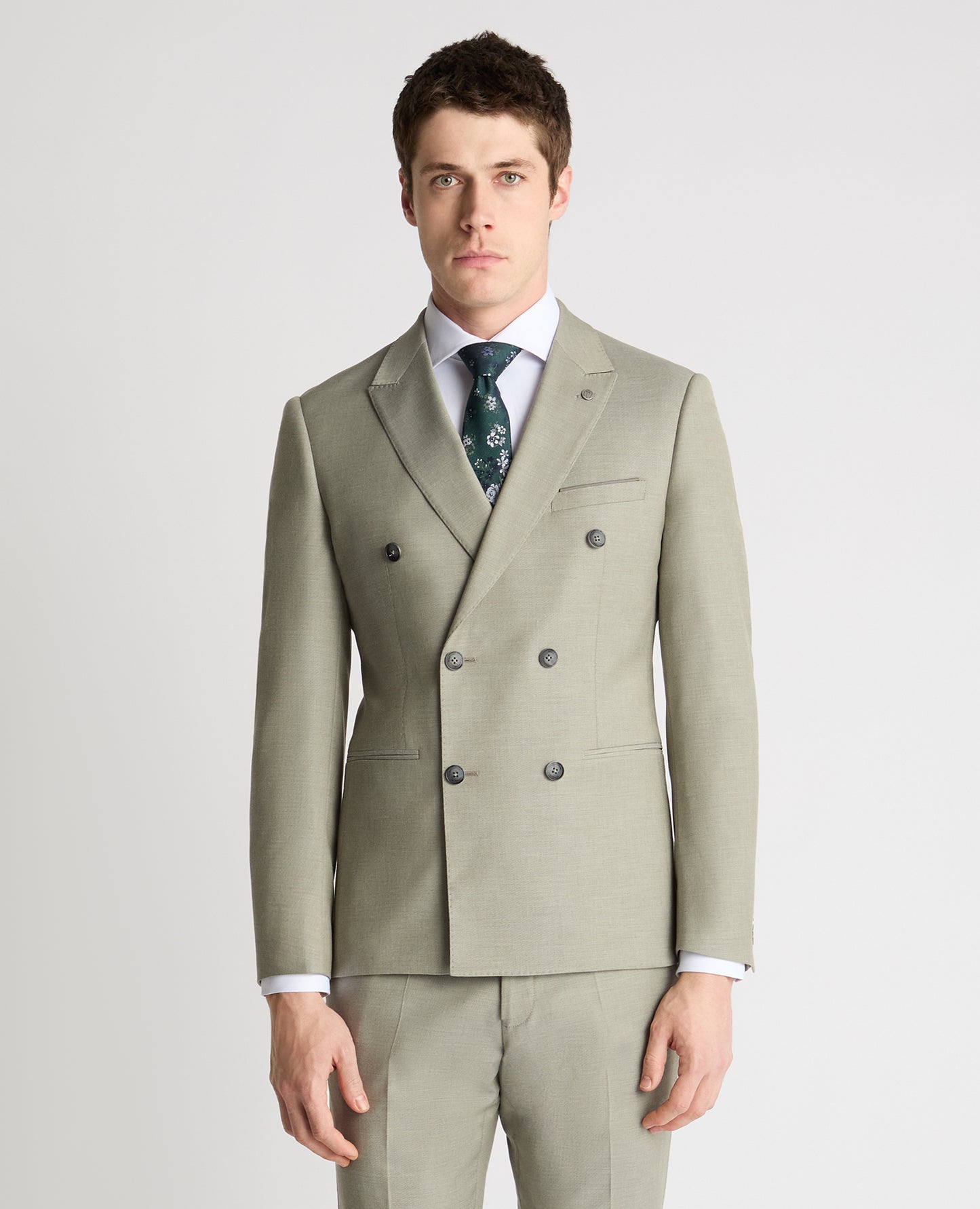 Slim Fit Double-Breasted Stretch Suit