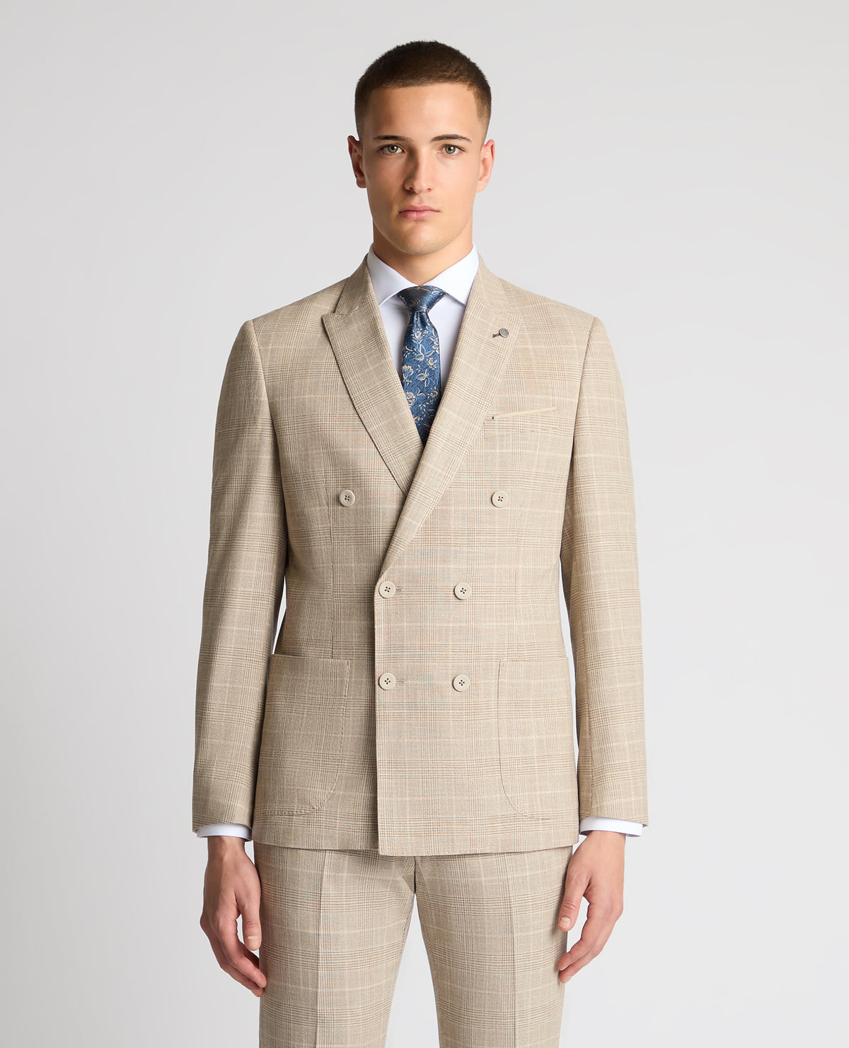 Man wearing a stone jacket