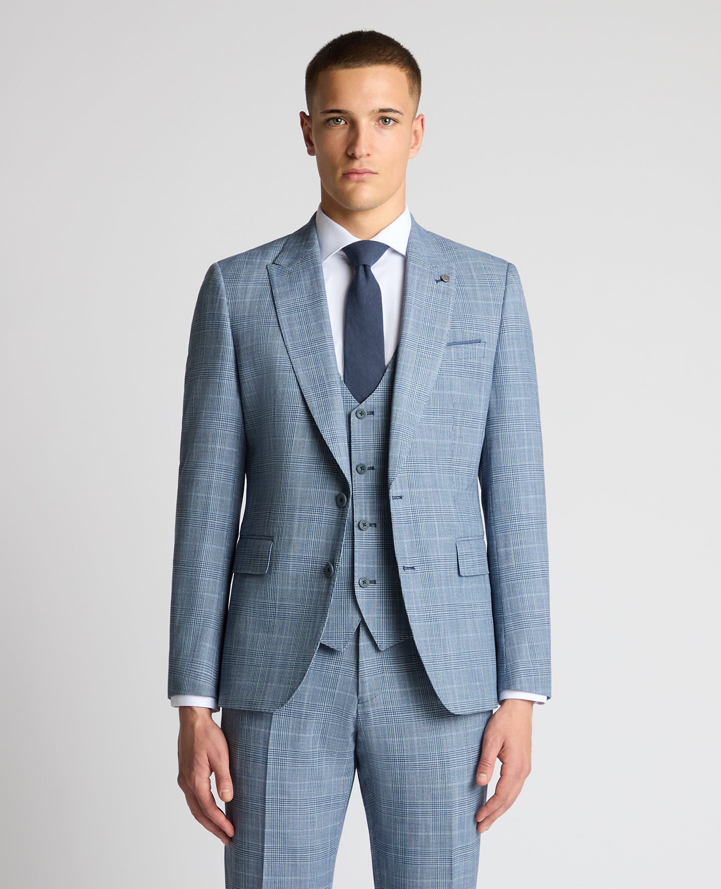 Man wearing a blue jacket