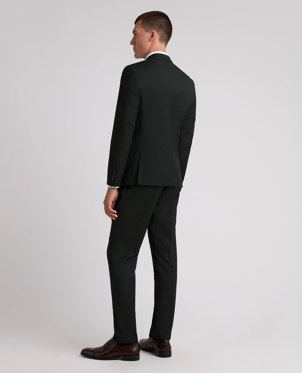 Dark Green Slim Fit Double Breasted Suit Jacket