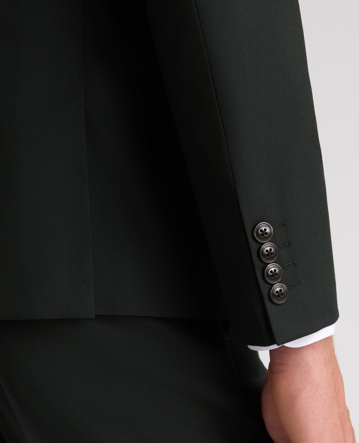 Dark Green Slim Fit Double Breasted Suit Jacket