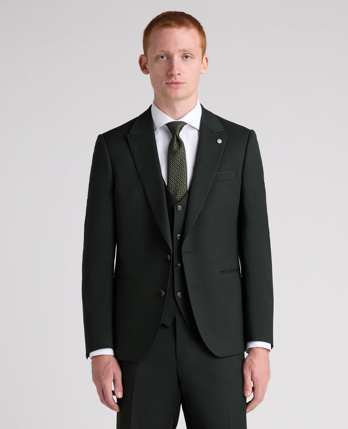 Dark Green Slim Fit Stretch Suit