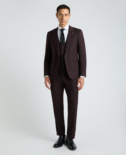 Dark Red Slim Fit Stretch Suit Jacket