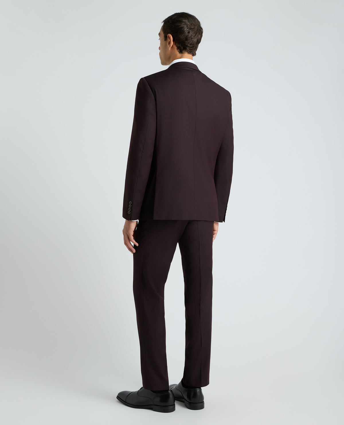Dark Red Tapered Fit Stretch Suit Jacket