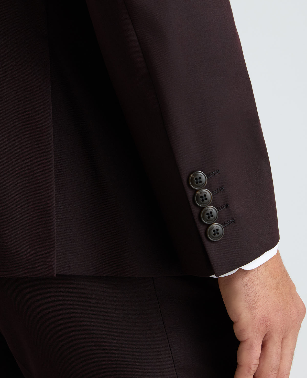 Dark Red Tapered Fit Stretch Suit Jacket