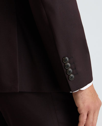 Dark Red Tapered Fit Stretch Suit