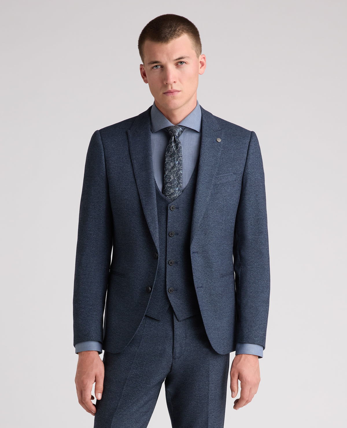 Dark Blue Slim Fit Woven Stretch Suit