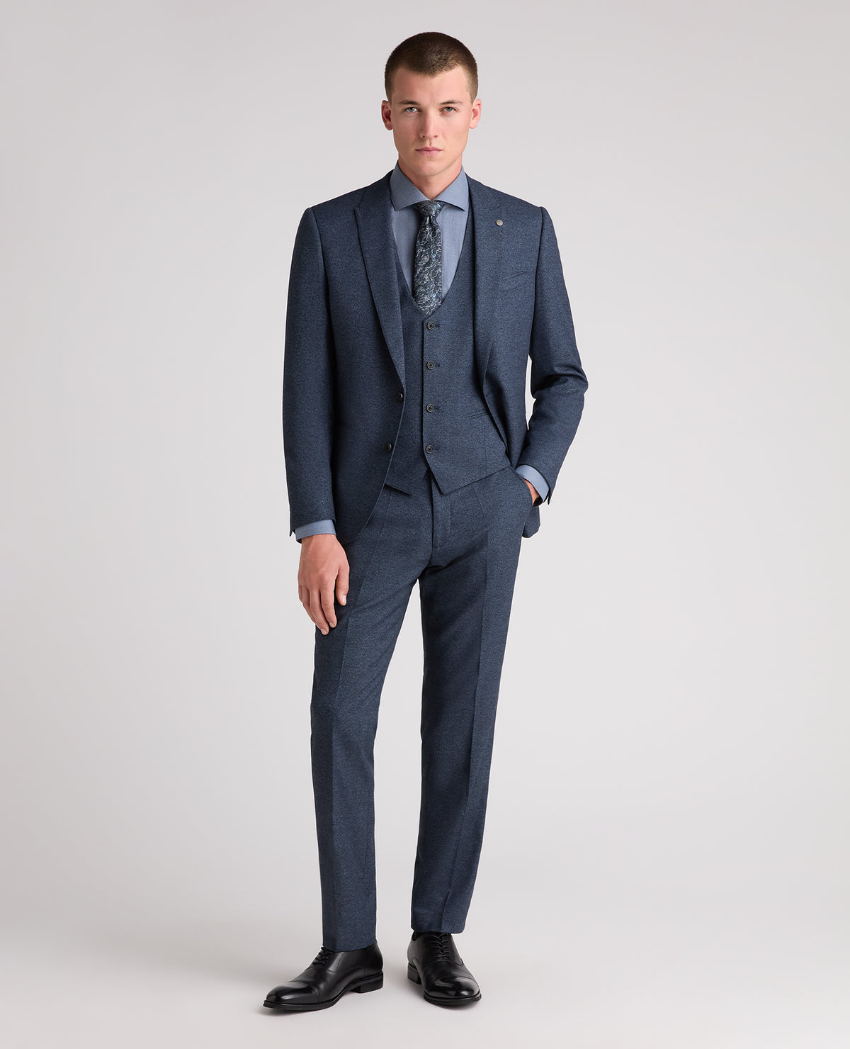 Dark Blue Slim Fit Woven Stretch Suit