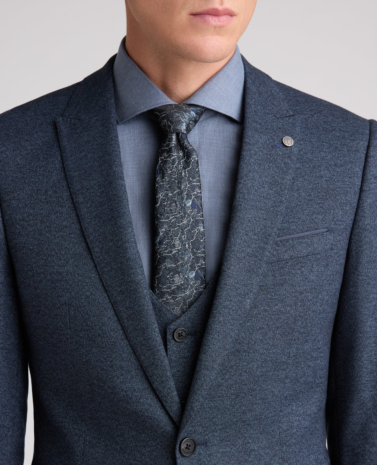 Dark Blue Slim Fit Woven Stretch Suit Jacket