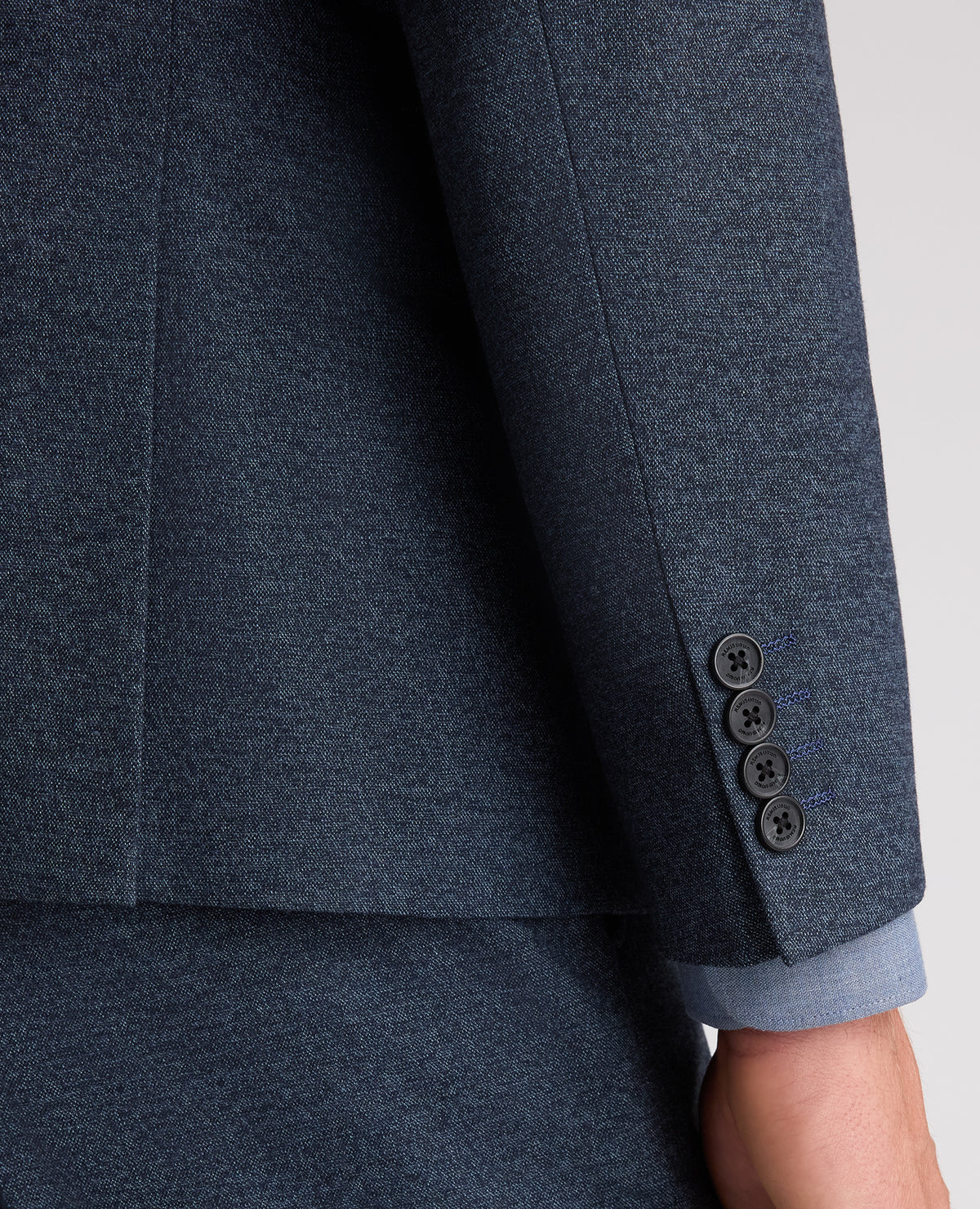 Dark Blue Slim Fit Woven Stretch Suit Jacket