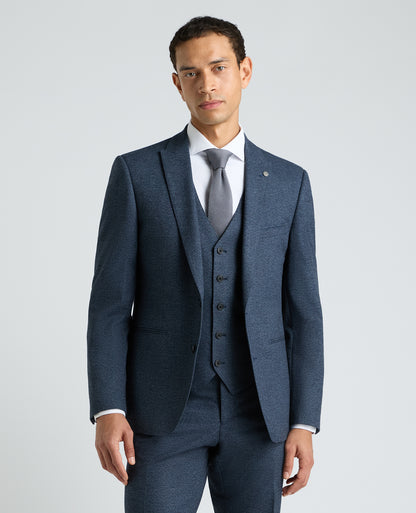 Dark Blue Tapered Fit Woven Stretch Suit