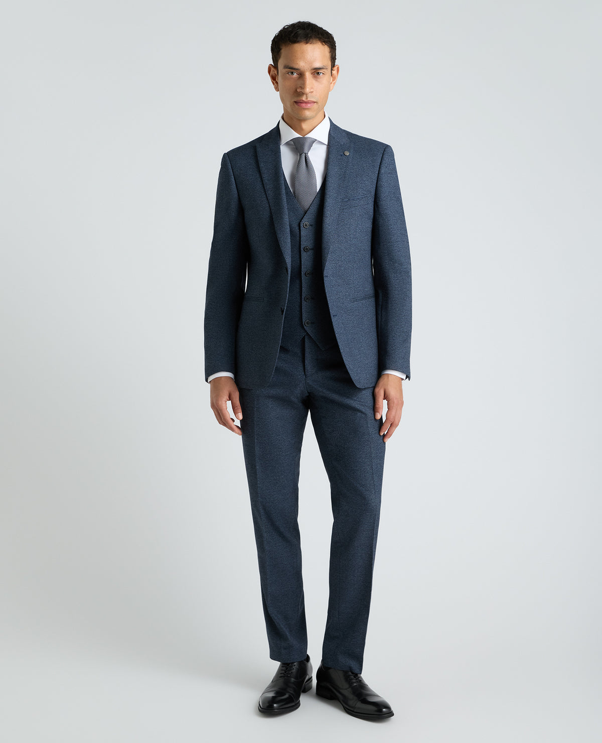 Dark Blue Tapered Fit Woven Stretch Suit