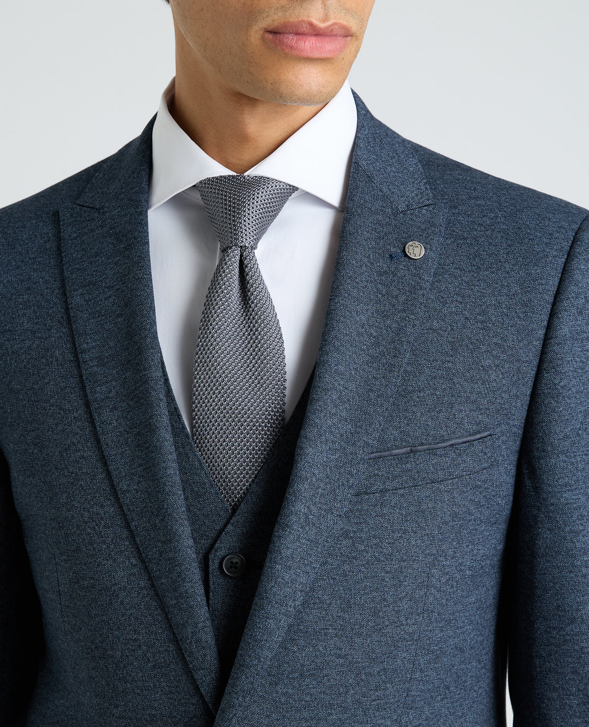 Dark Blue Tapered Fit Woven Stretch Suit
