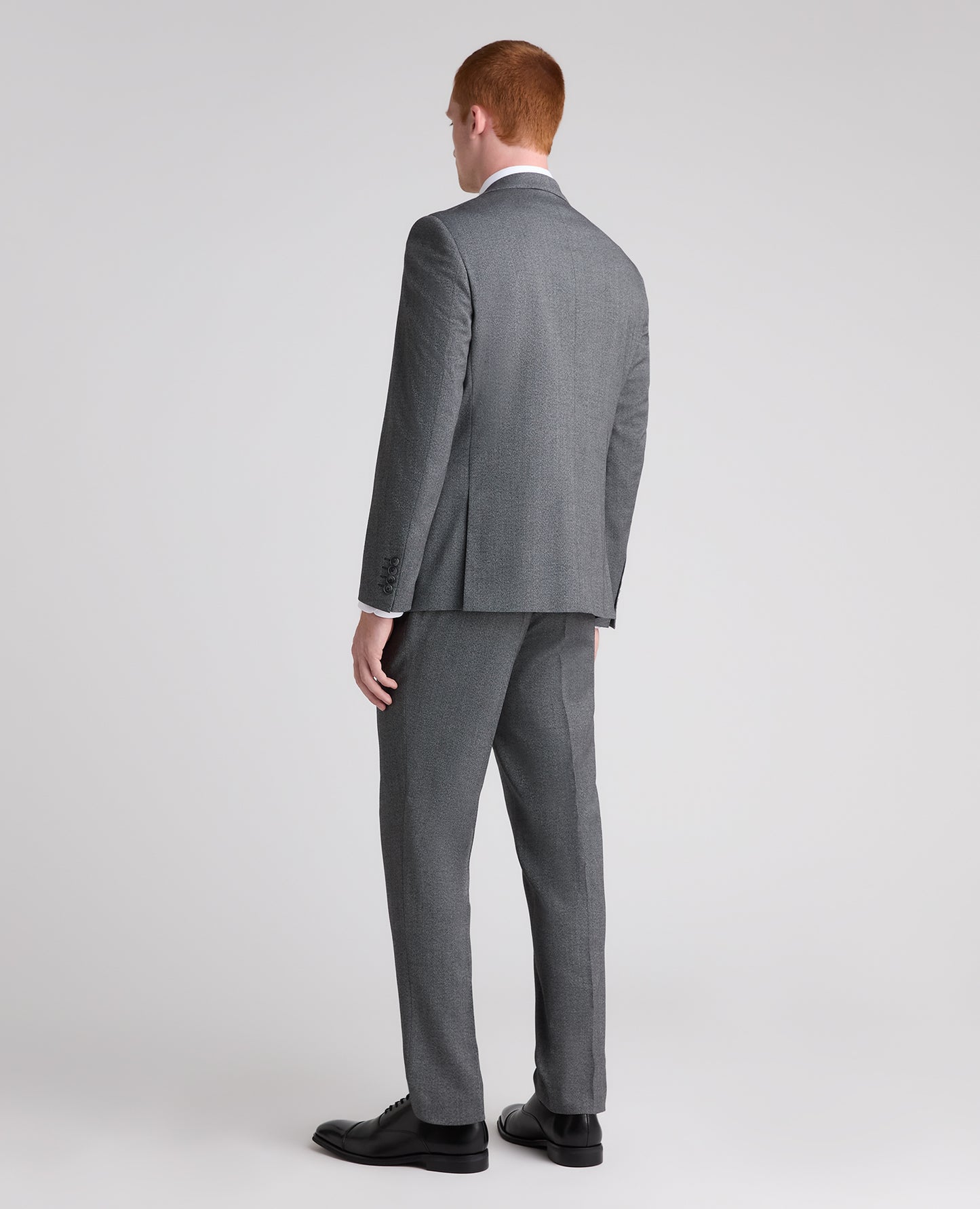 Dark Grey Tapered Fit Herringbone Stretch Suit