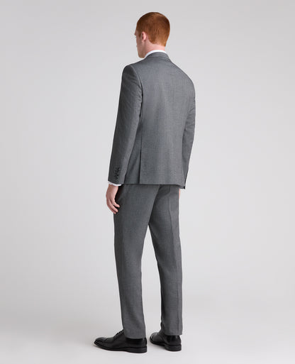 Dark Grey Tapered Fit Herringbone Stretch Suit