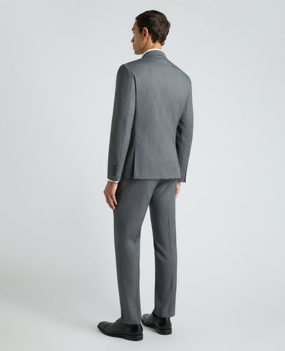 Dark Grey Slim Fit Herringbone Stretch Suit