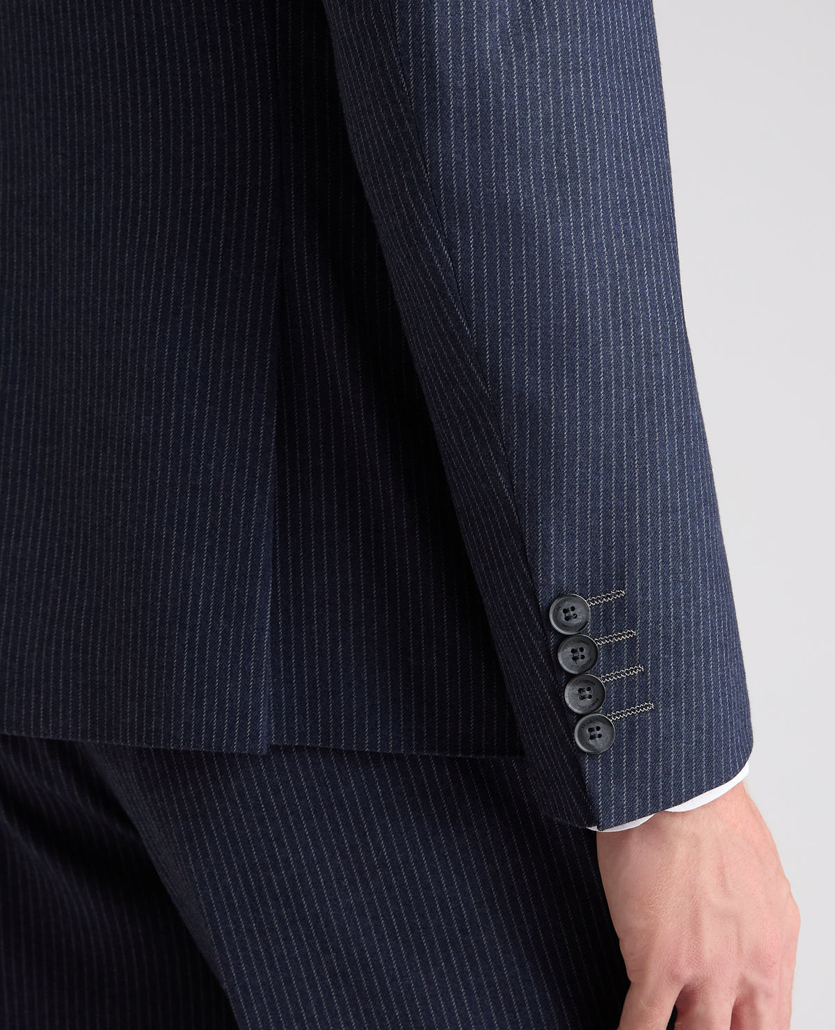 Dark Blue Slim Fit Pinstripe Stretch Suit