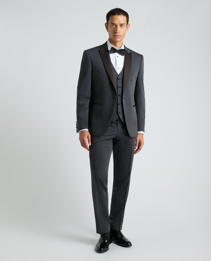 Dark Grey Tapered Fit Stretch Dinner Suit