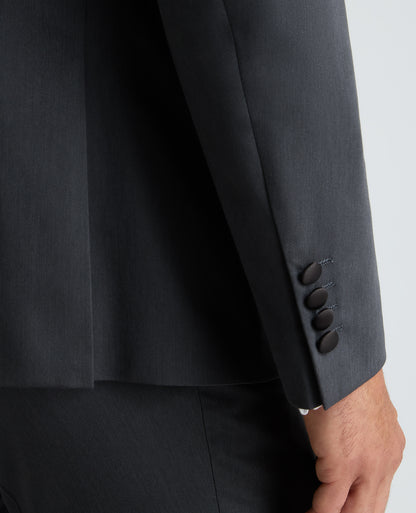 Dark Grey Tapered Fit Stretch Dinner Suit