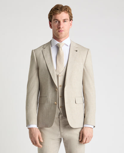 Man wearing a stone jacket