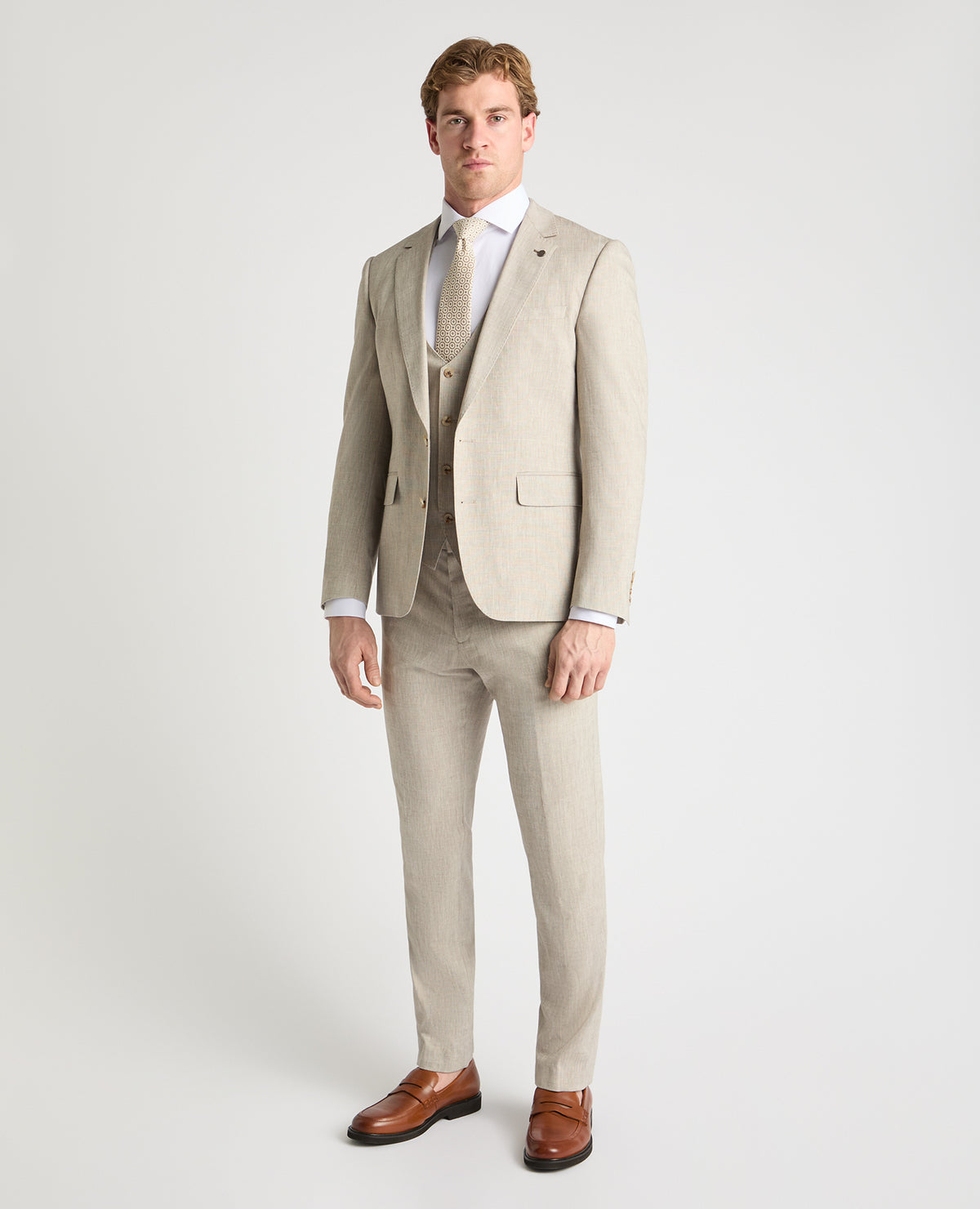 Man wearing a stone jacket