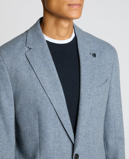 Man wearing a blue Slim Fit Wool-Blend Alto Jacket
