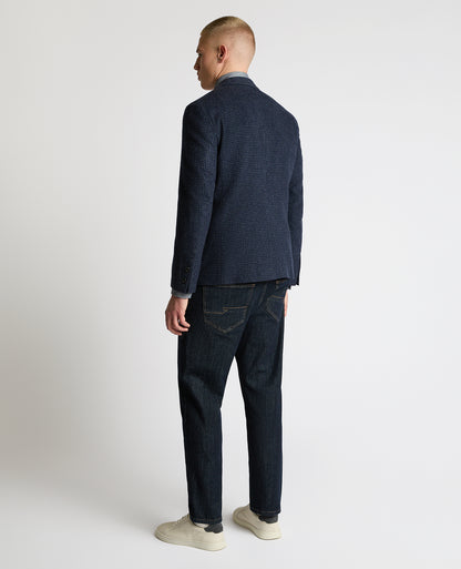 Man wearing a navy Slim Fit Wool-Blend Asti Jacket