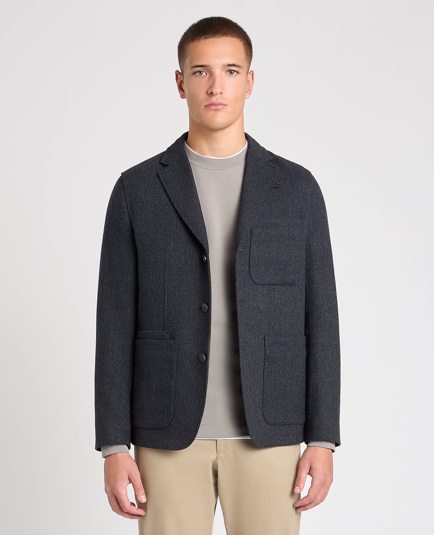 Slim fit wool-poly jacket
