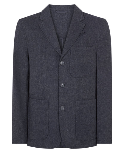Man wearing a blue jacket