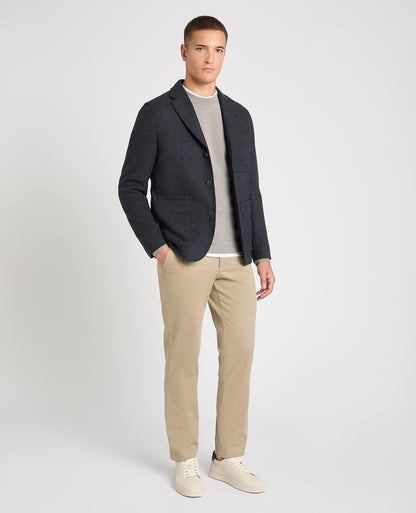 Man wearing a blue jacket