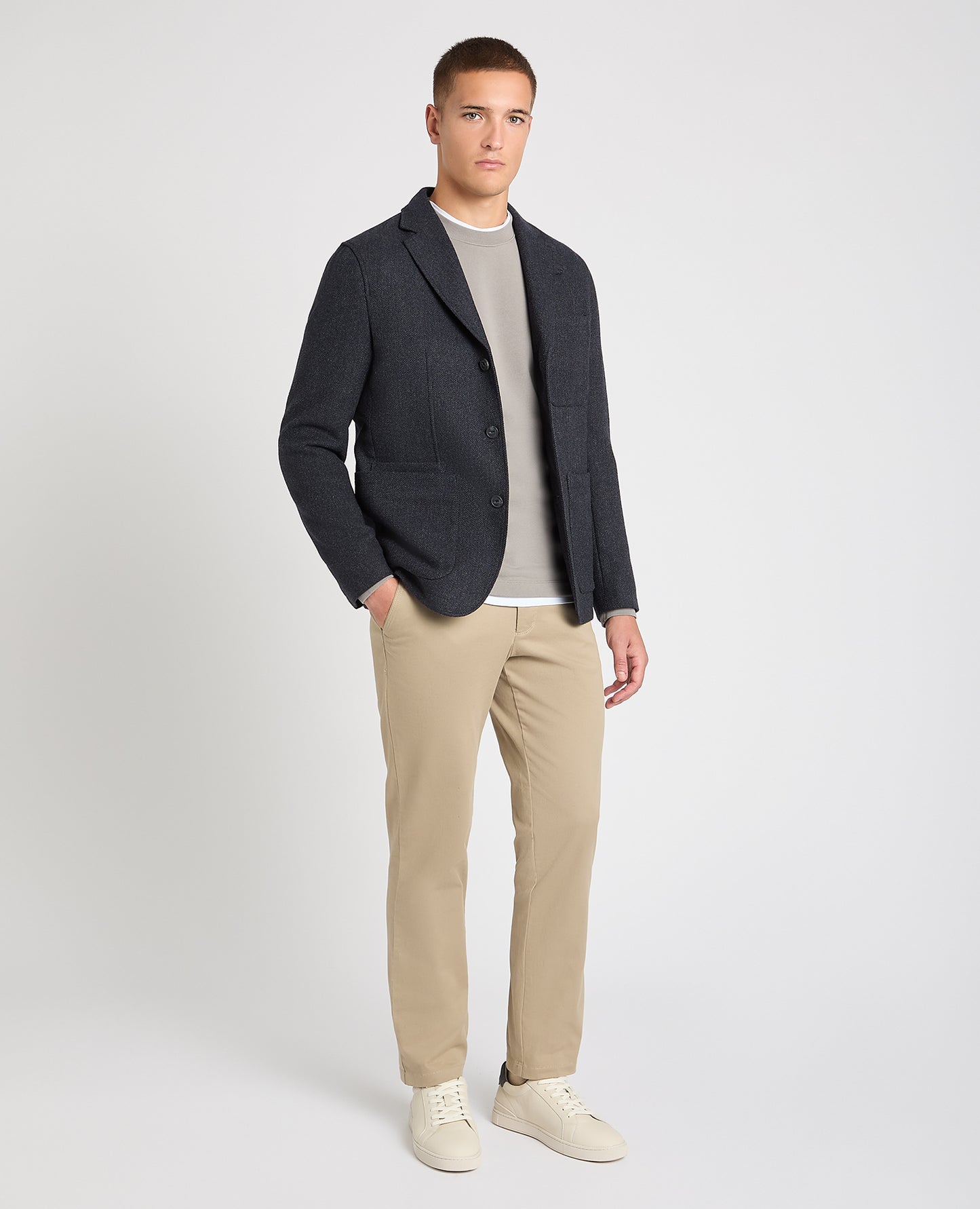 Slim fit wool-poly jacket