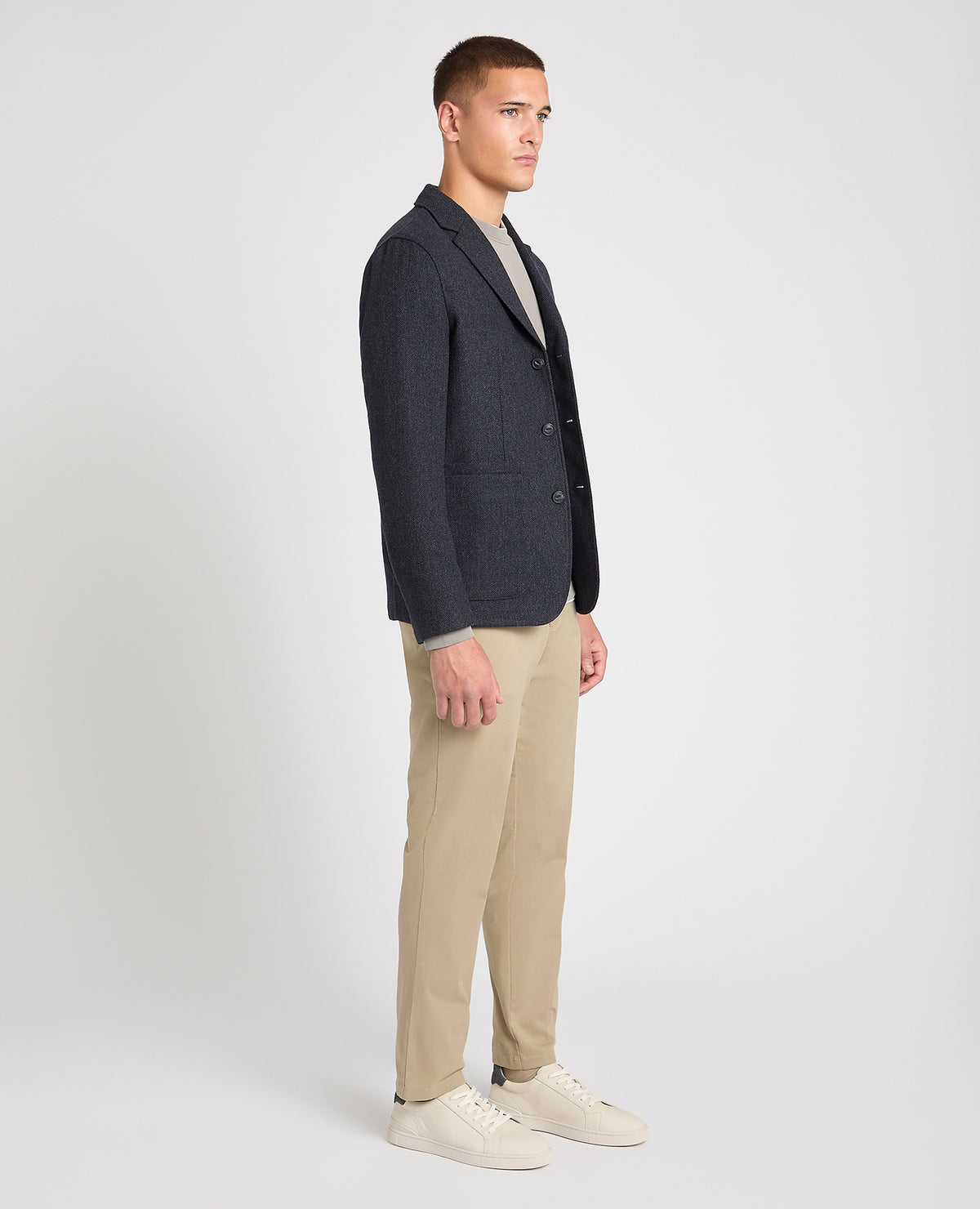 Man wearing a blue jacket