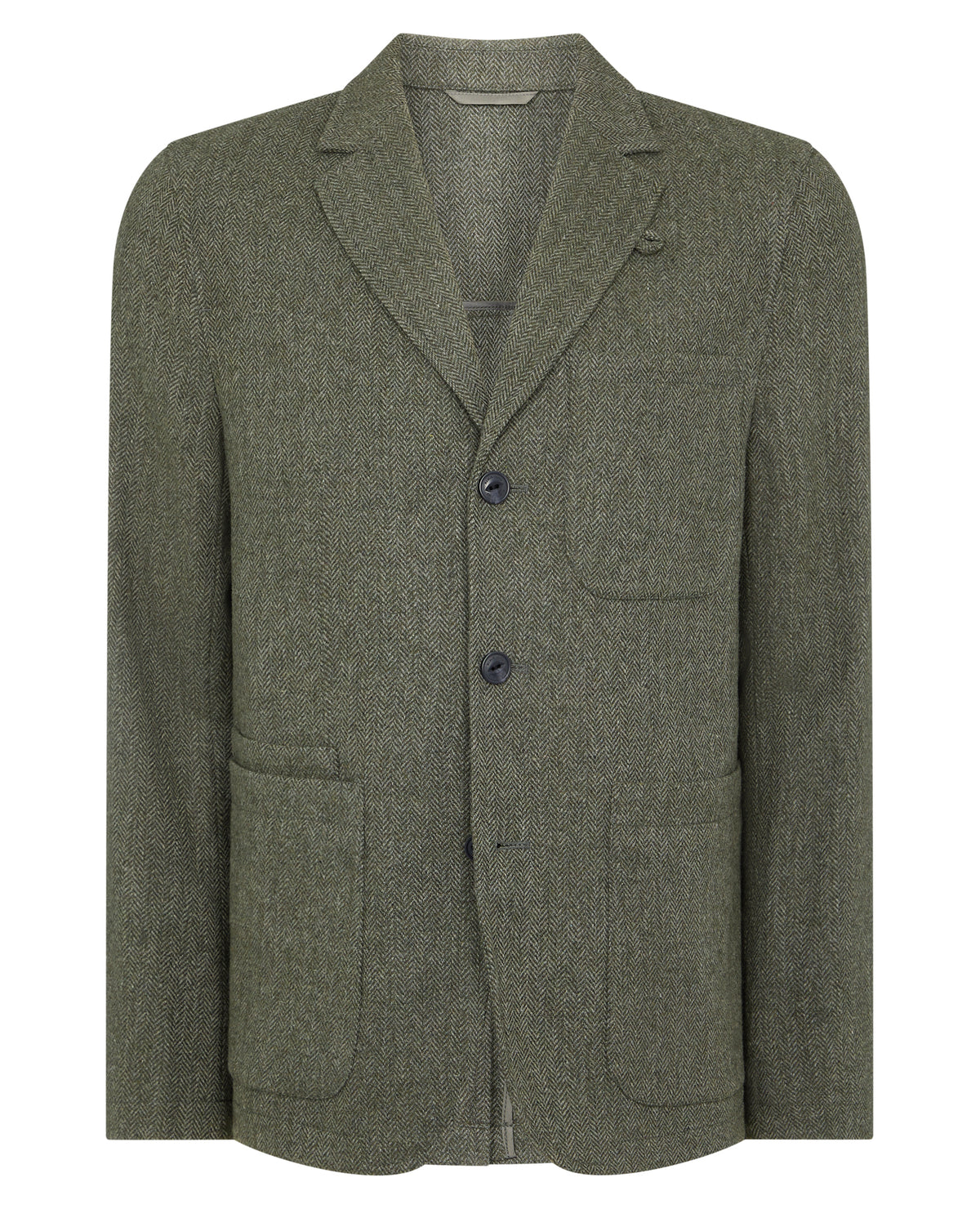 Man wearing a green Slim Fit De-Constructed Dego Jacket