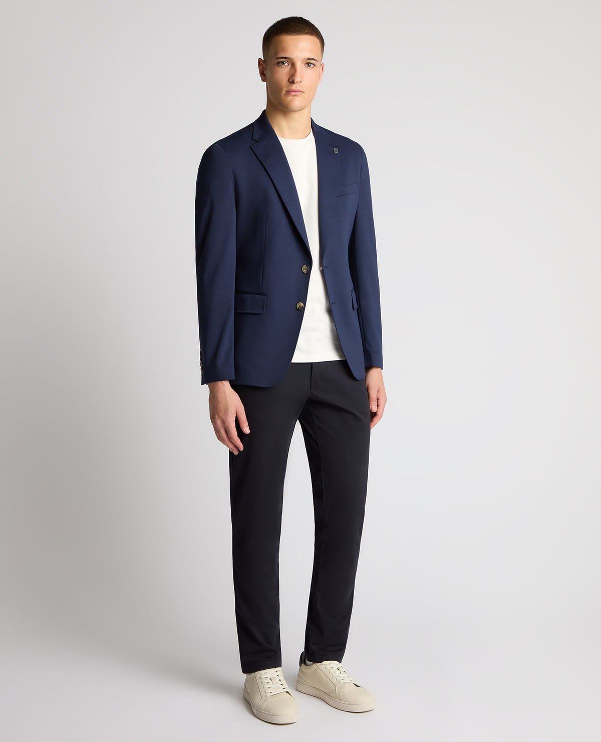Man wearing a navy jacket