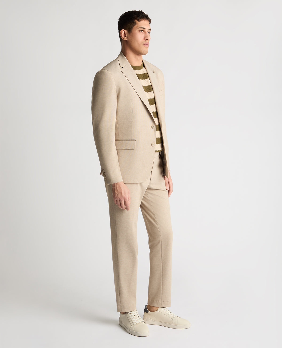 Man wearing a stone jacket