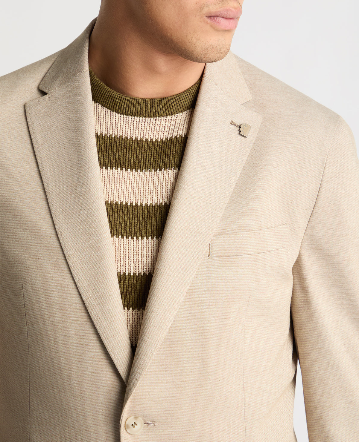 Man wearing a stone jacket