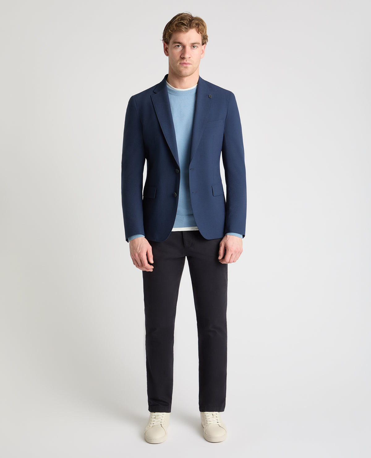 Man wearing a blue jacket