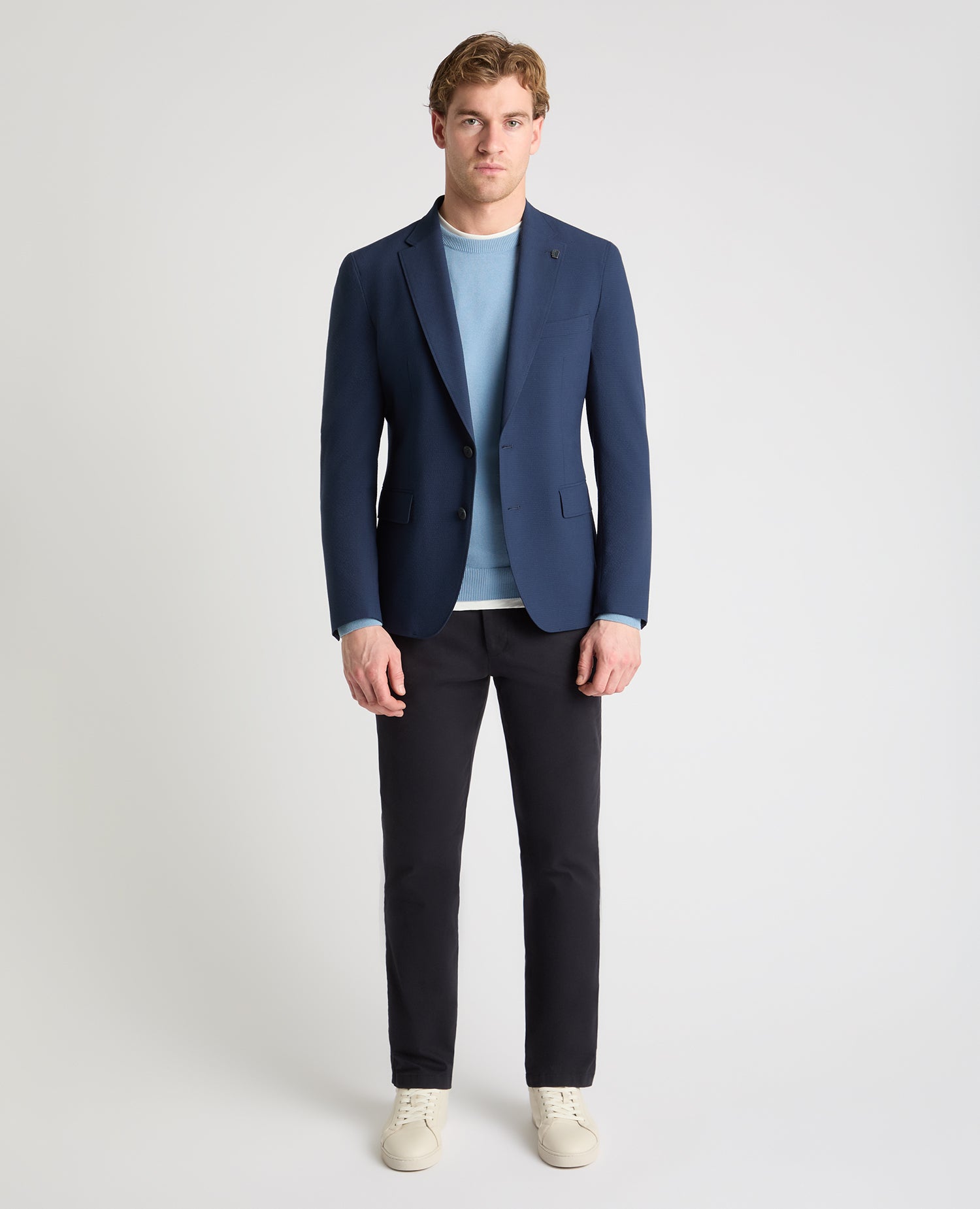 Man wearing a blue jacket