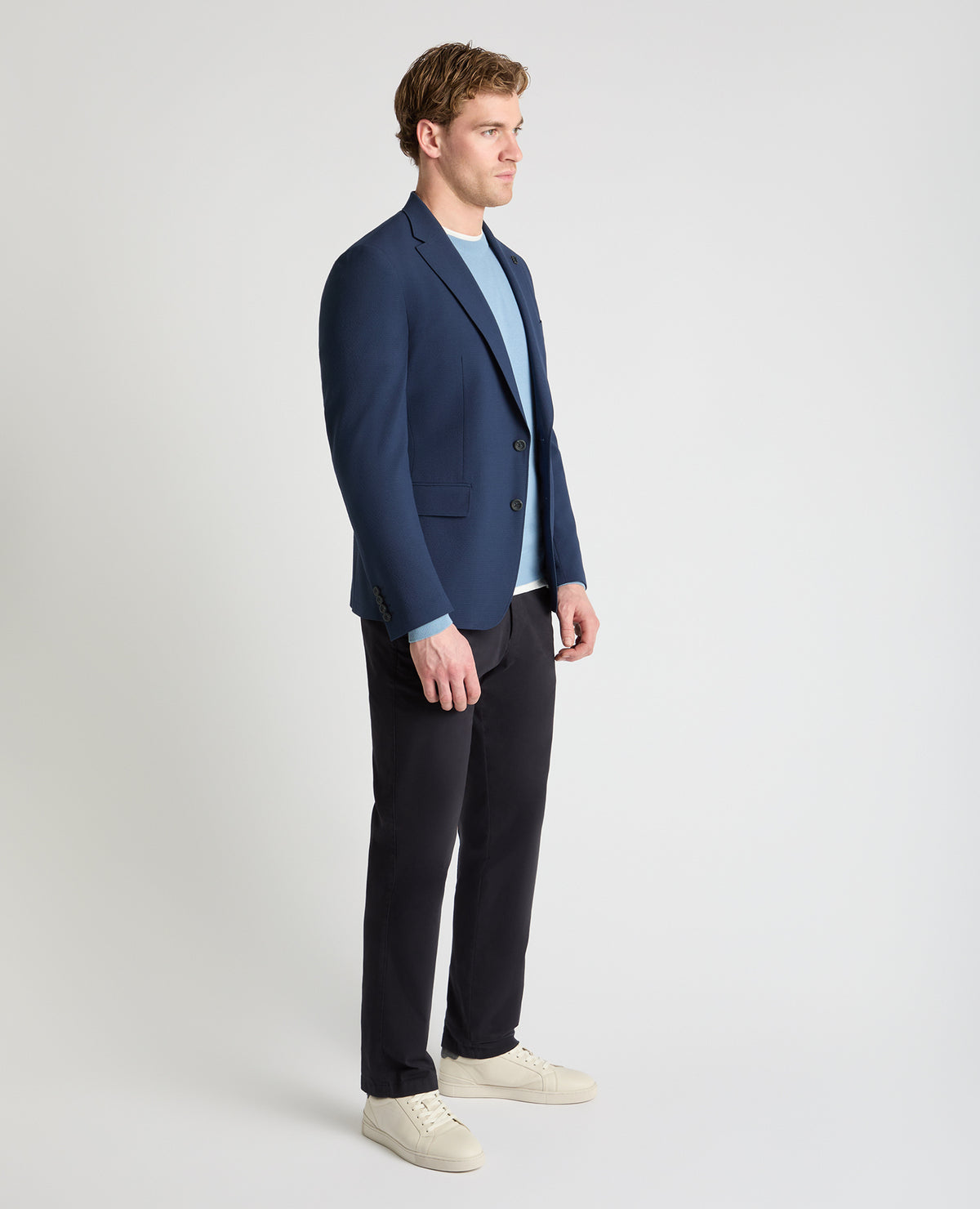 Man wearing a blue jacket