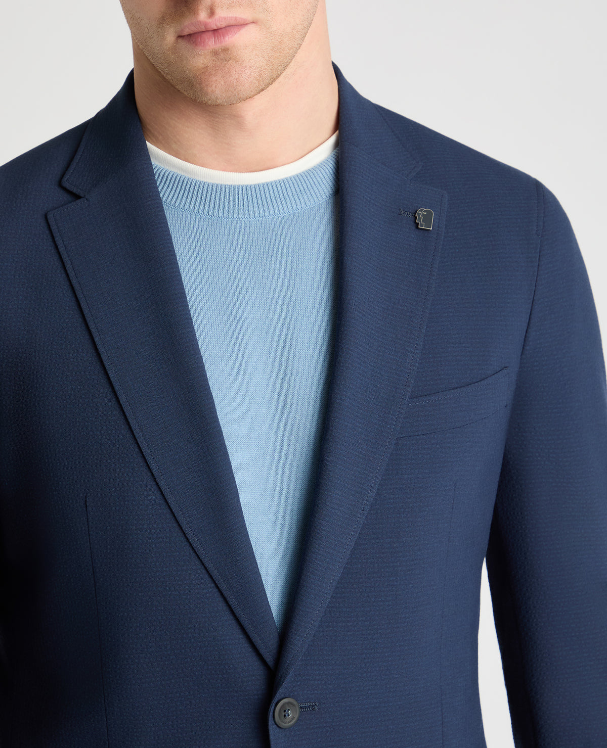 Man wearing a blue jacket