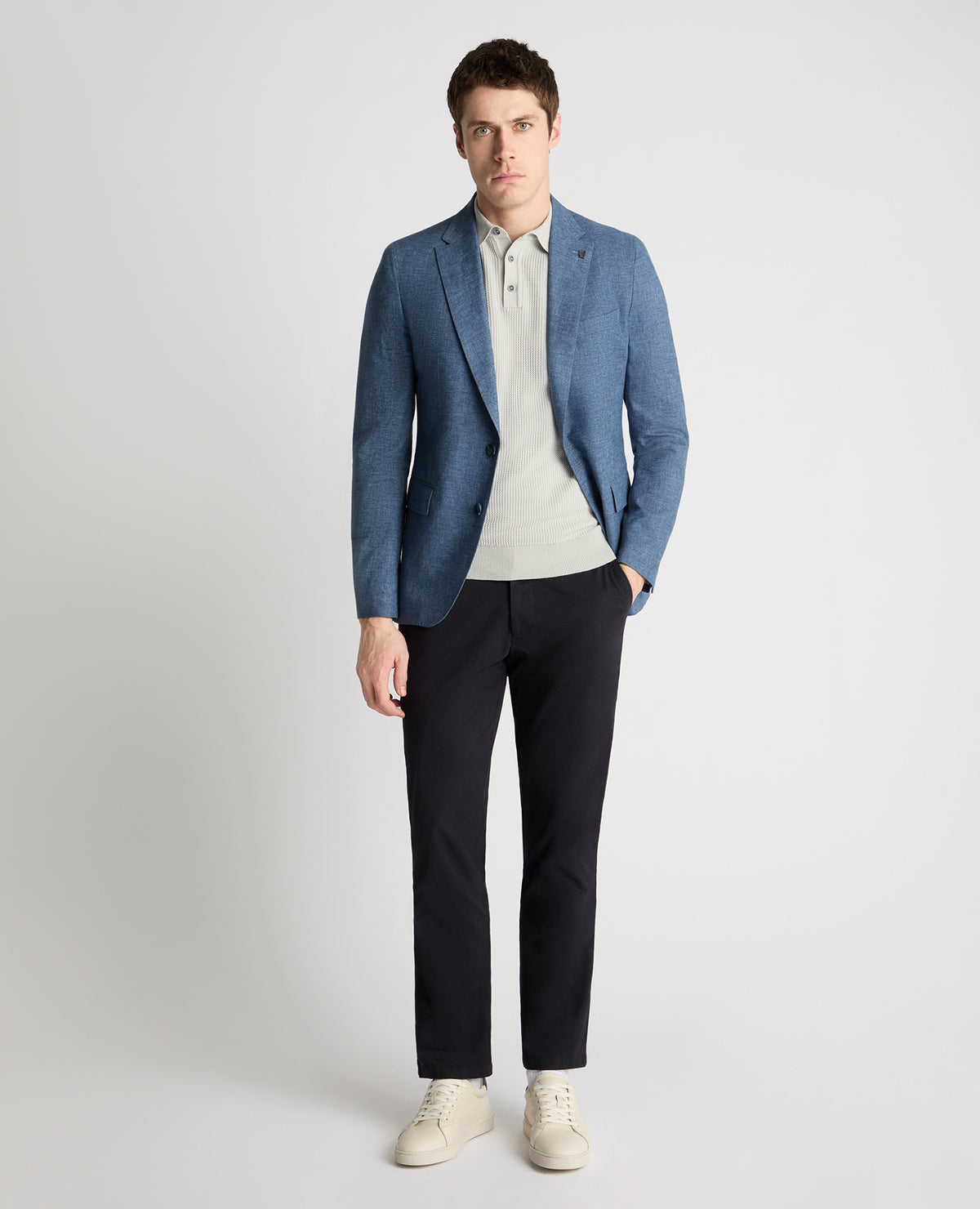 Man wearing a blue jacket
