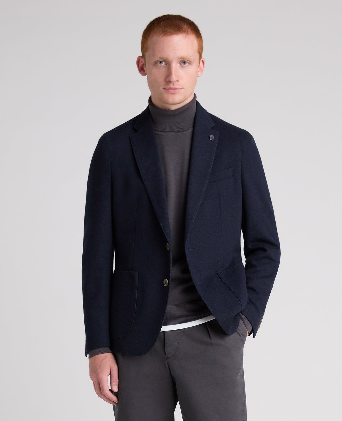 Navy Antoni Wool Blend Jacket
