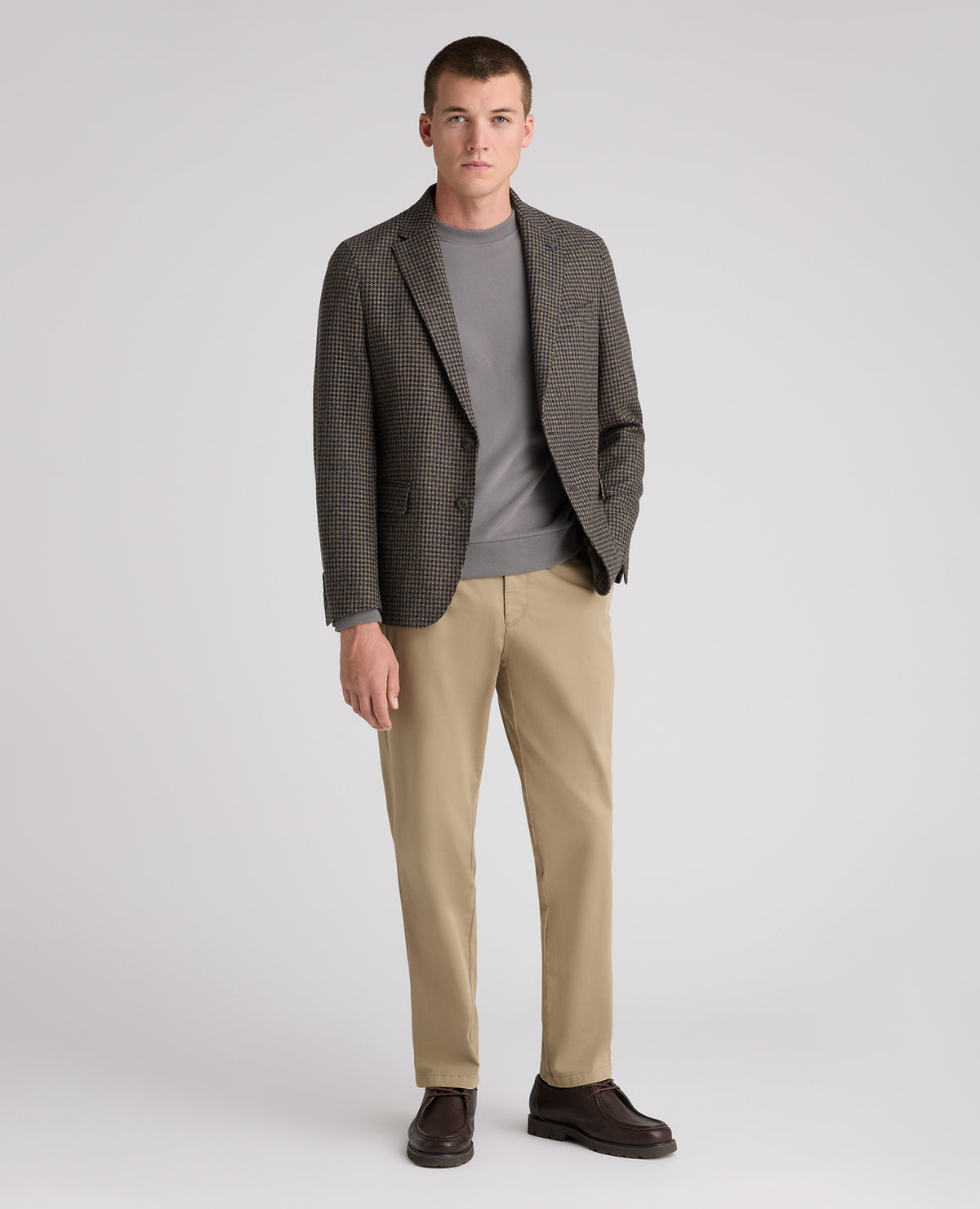 Brown Alto Houndstooth Wool Jacket