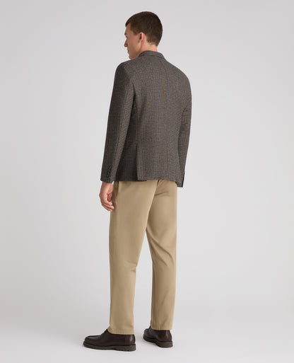 Brown Alto Houndstooth Wool Jacket
